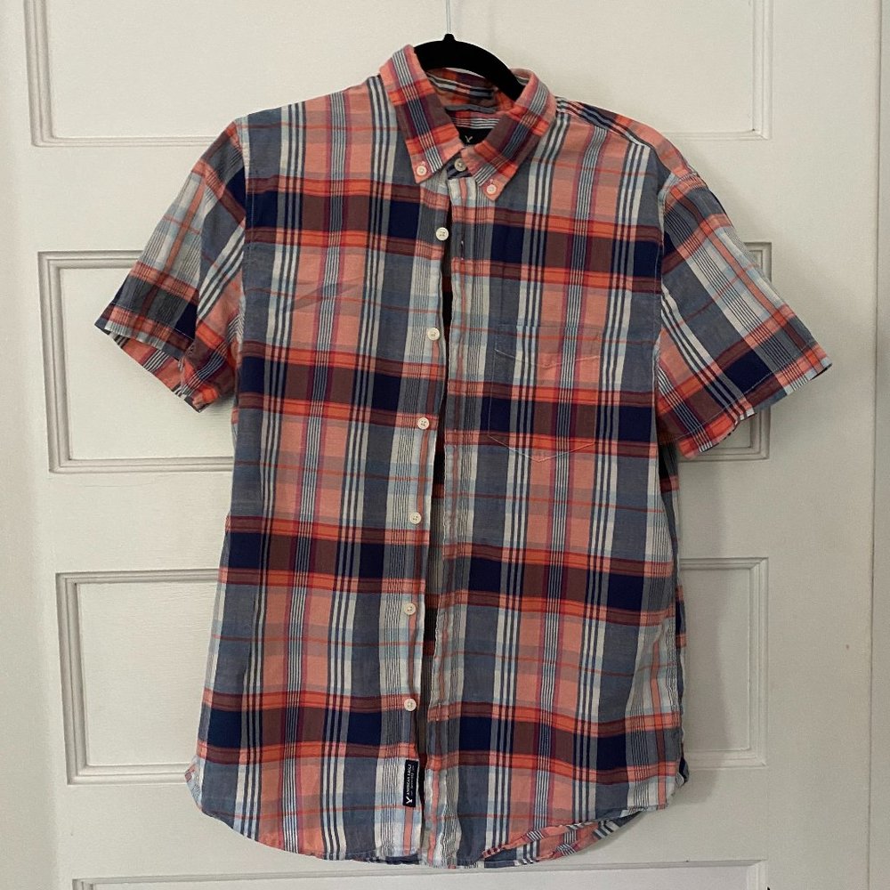 Medium AE short sleeve plaid button down